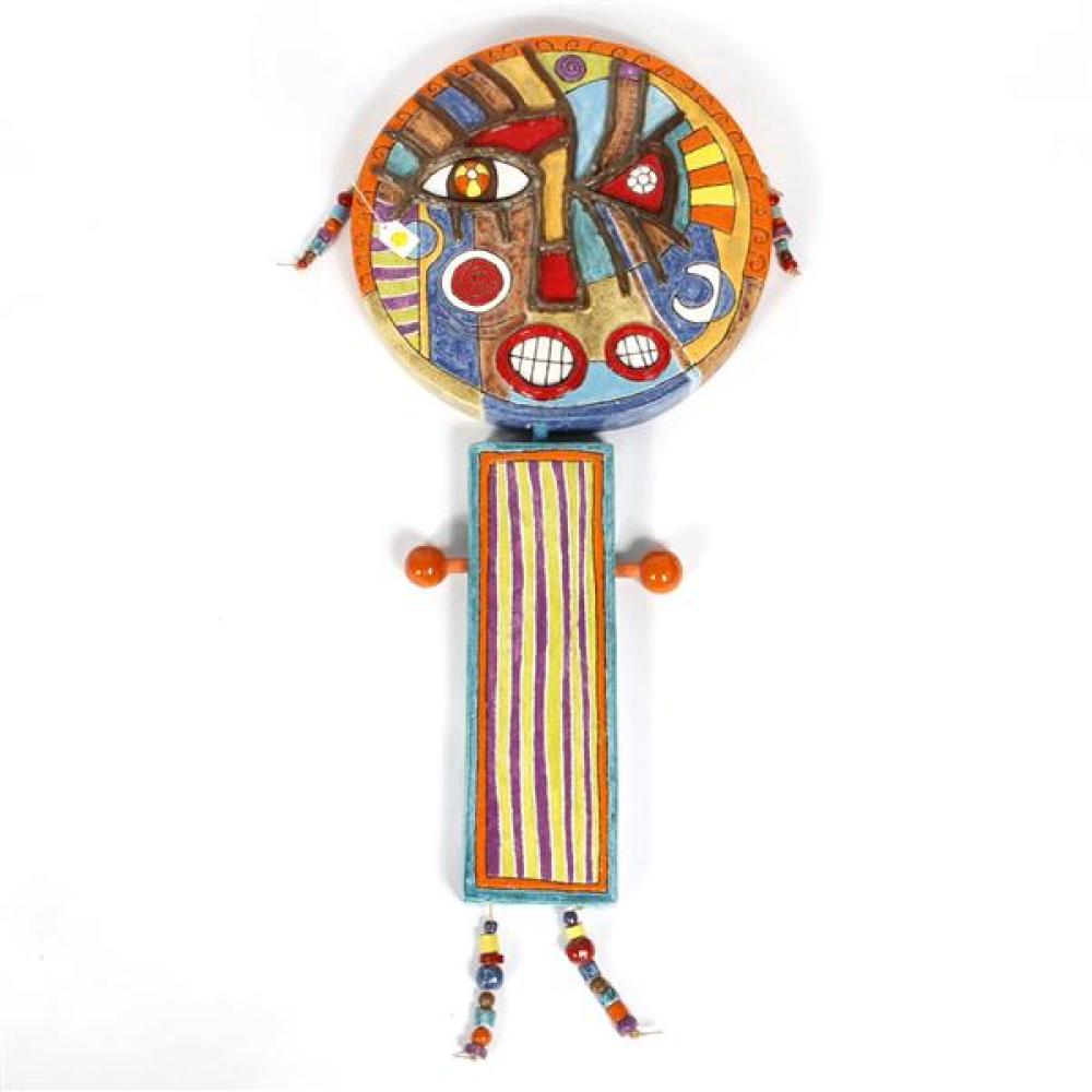 Appraisal: GREGORY HUBBARD AMERICAN ST CENTURY WHIMSICAL ABSTRACT FIGURE WALL HANGING