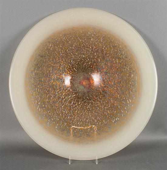 Appraisal: Willsea-O'Brien studio art glass centerbowl th century round opalescent glass