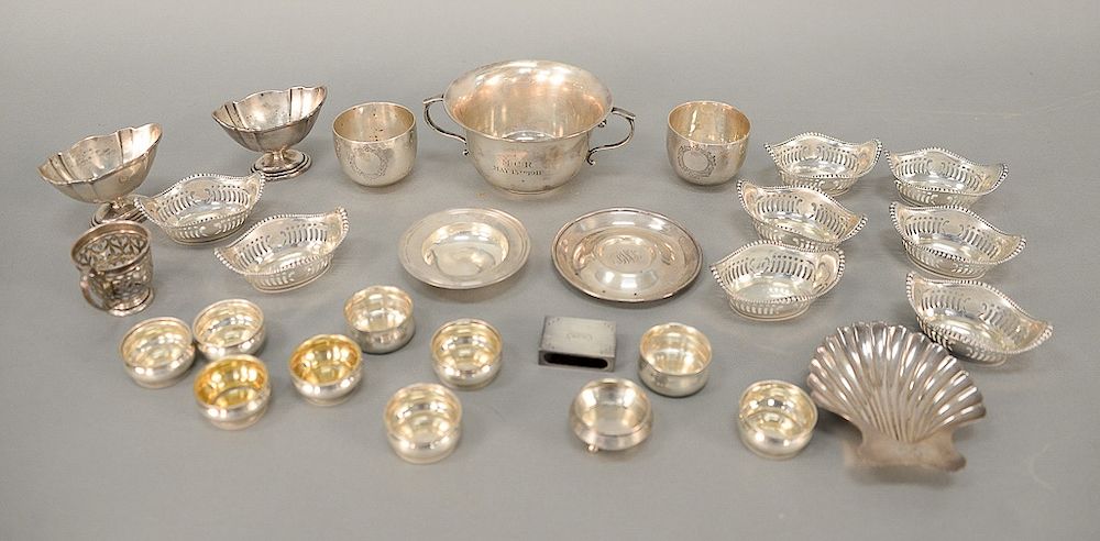 Appraisal: Sterling silver lot to include nut dishes salts etc troy