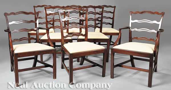 Appraisal: An Assembled Set of Eight George III Mahogany Dining Chairs