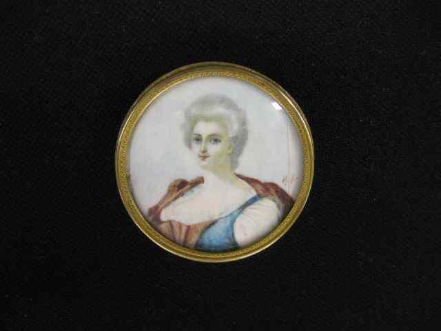 Appraisal: Miniature Painting on Ivory of a Lady signed M B