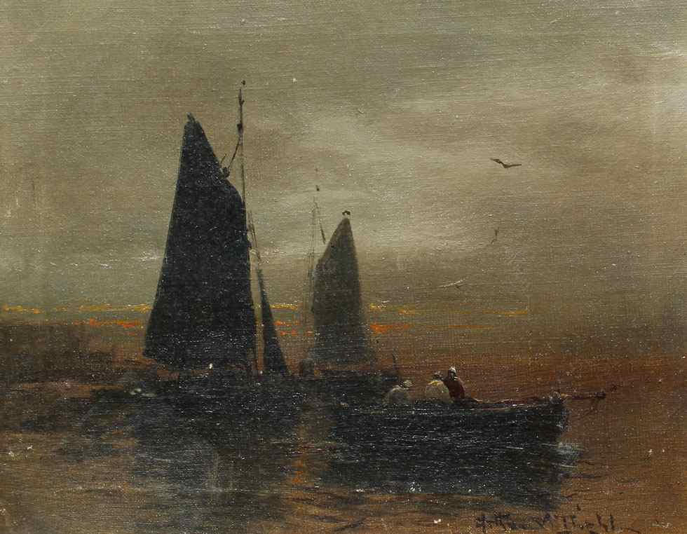 Appraisal: DIEHL Arthur V American - Nocturnal Shoreline Scene Oil Canvas