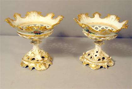 Appraisal: Pair of Paris porcelain compotesmid to late th century