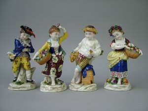 Appraisal: A set of four Sitzendorf porcelain figurines early th century