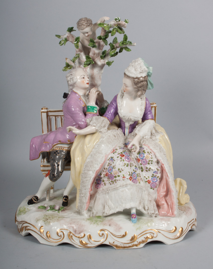 Appraisal: Samson porcelain figural group in the Meissen manner modeled as