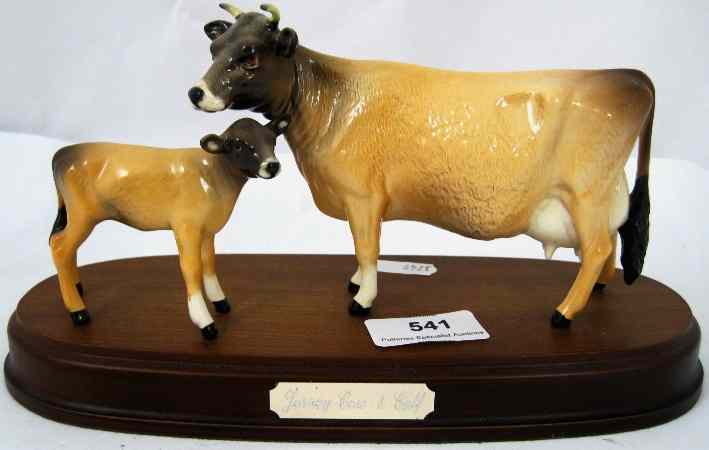 Appraisal: Beswick Jersey Cow Calf on wood base D