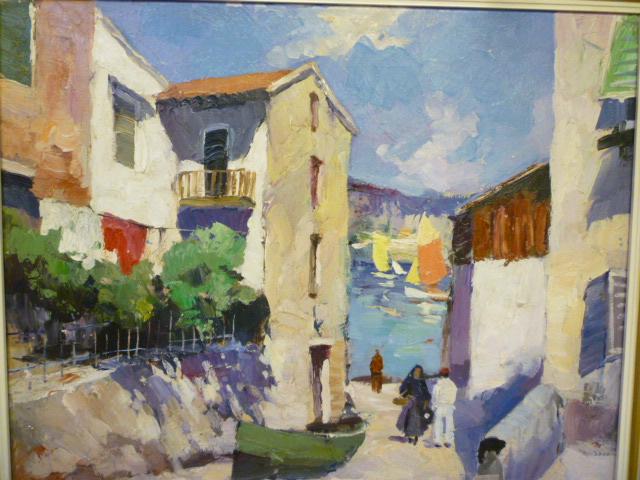 Appraisal: ERNESTO ALIOTTI ITALIAN - View of Cannes French Riviera oil