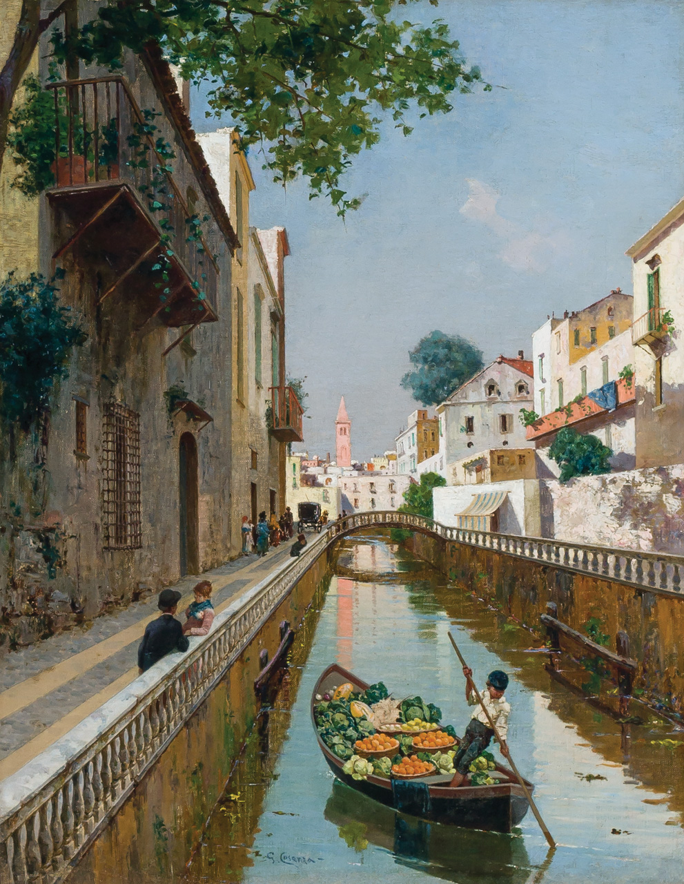 Appraisal: GIUSEPPI COSENZA Italian - View of a Venetian Canal oil