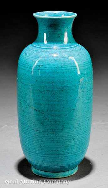 Appraisal: A Chinese Turquoise Glazed Porcelain 'Lantern' Vase Qing Dynasty -