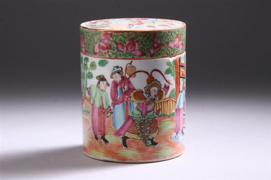 Appraisal: CHINESE FAMILLE ROSE MANDARIN PORCELAIN JAR AND COVER th century