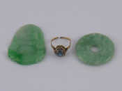 Appraisal: A mixed lot comprising a carat gold blue stone and