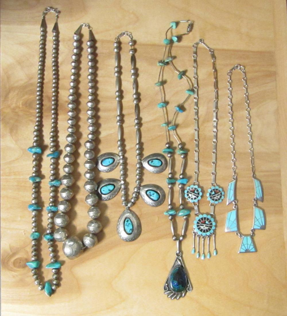 Appraisal: COLLECTION OF FIVE SOUTHWEST NATIVE AMERICAN NECKLACES including graduated size