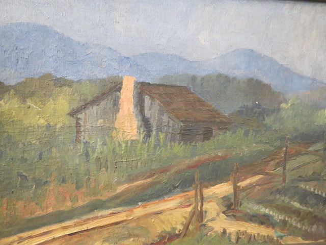 Appraisal: Early North Carolina Oil of a Farmhouse on artist board