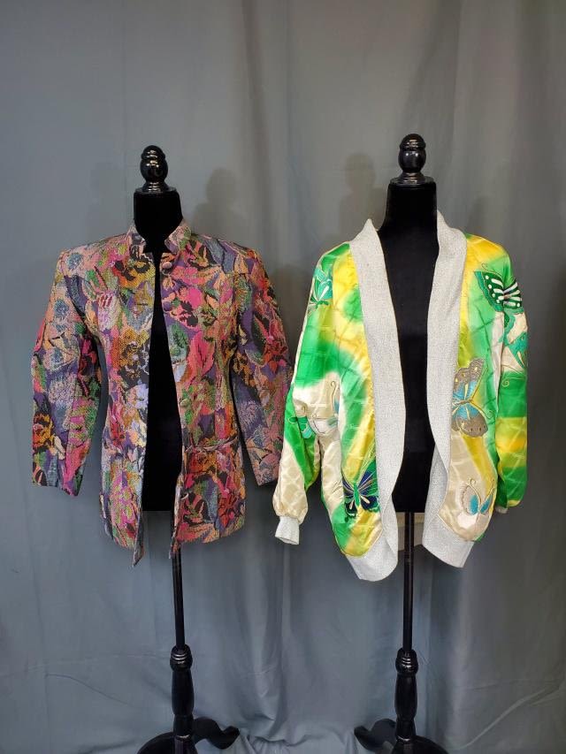 Appraisal: Vintage Ladies Jackets including a colorful satin and embroidered jacket