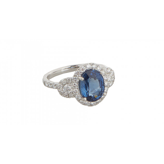 Appraisal: Lady's Platinum Dinner Ring with an oval carat blue sapphire