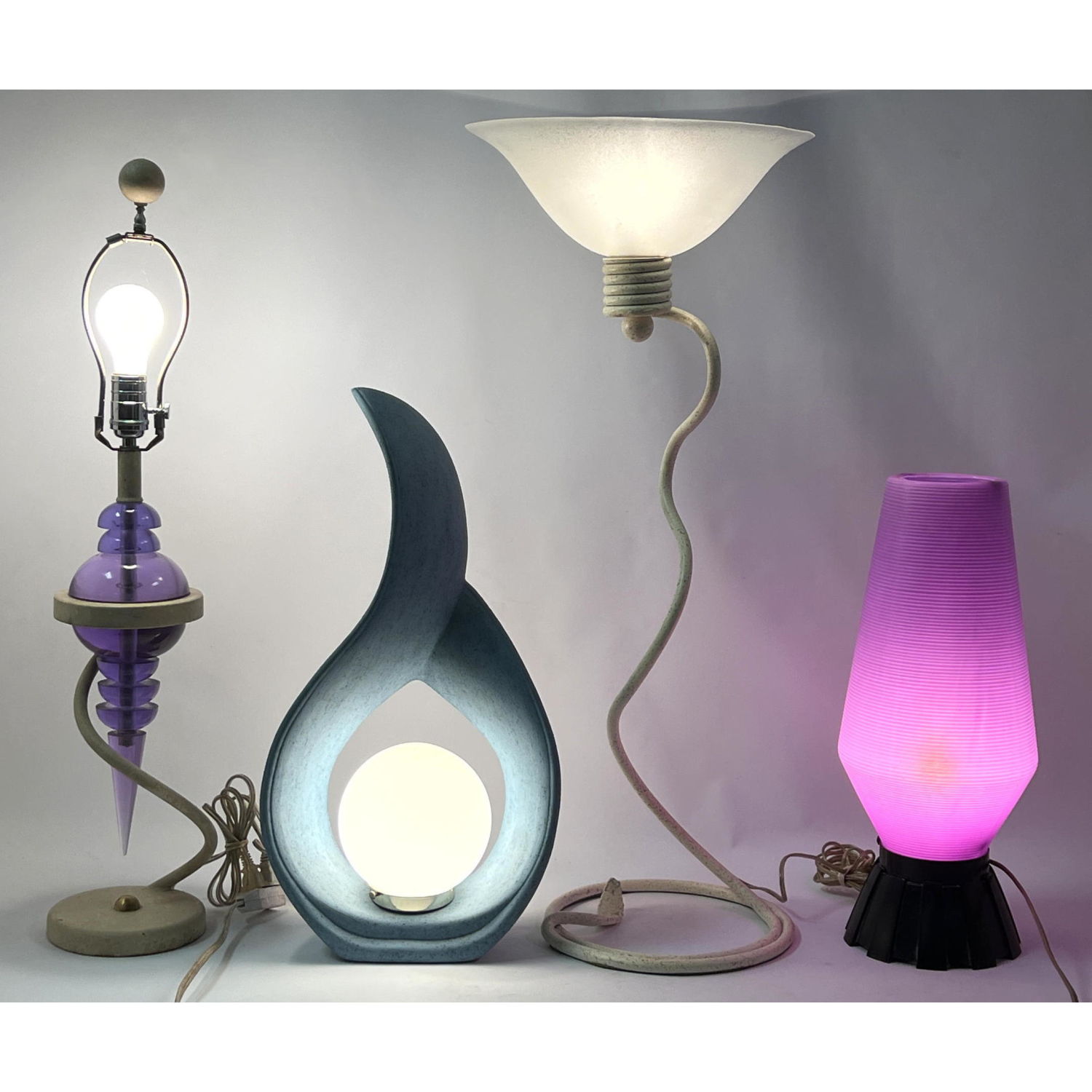 Appraisal: Contemporary modern table lamps Lighting Dimensions H inches W inches