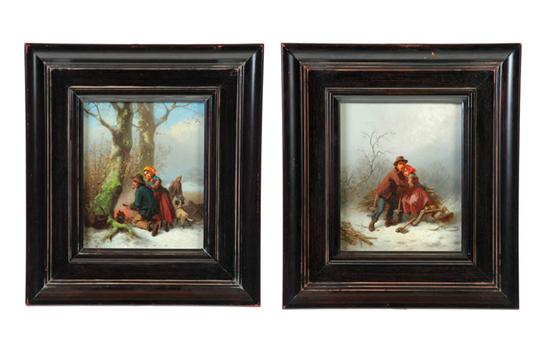 Appraisal: TWO WINTER SCENES BY FERDINAND MAROHN FRANCE ACT - Oil