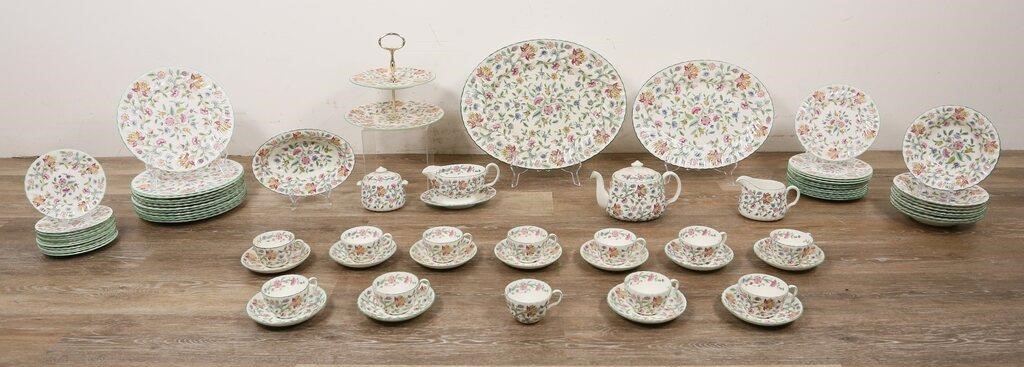 Appraisal: Minton Haddon Hall porcelain dinner service for pieces tiered sandwich