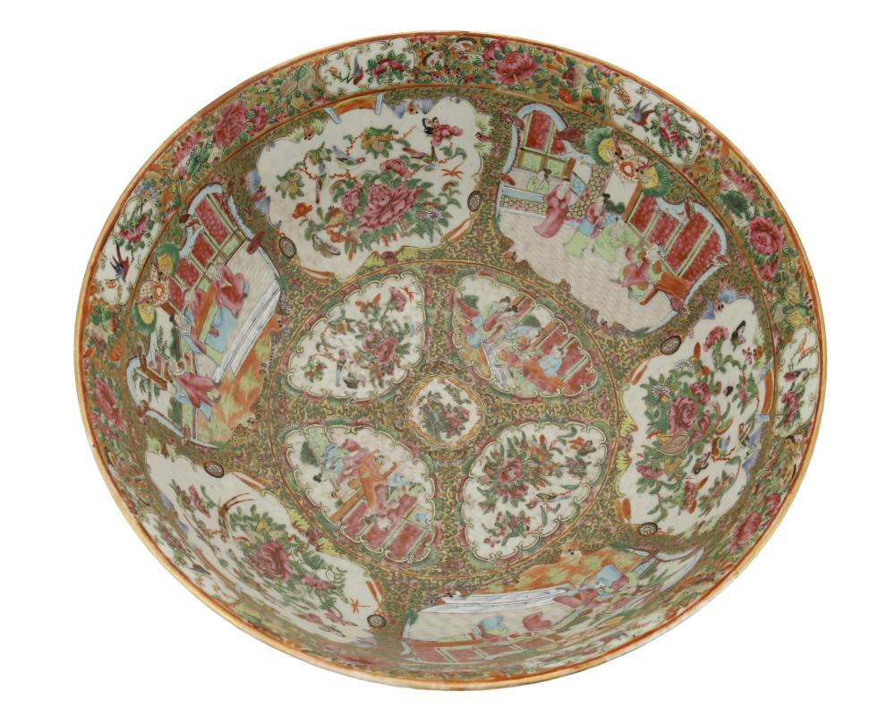 Appraisal: A Chinese Rose Medallion porcelain bowl Mid- th Century The