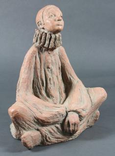 Appraisal: Sculpture Peggy Mach Peggy Mach American Contemporary Pierrot clay sculpture