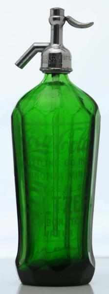 Appraisal: Coca-Cola Green Seltzer Bottle From Winona MN Marked cap Only