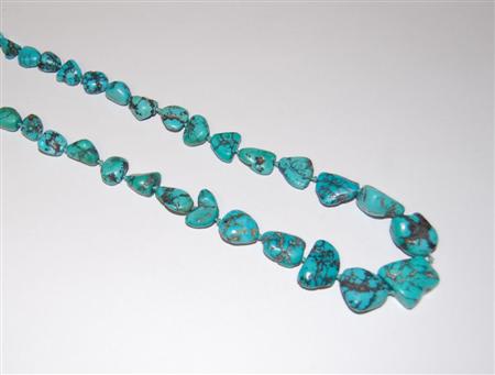 Appraisal: A collection of items to include a turquoise matrix graduated