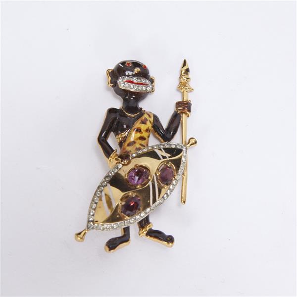 Appraisal: Coro Craft Corocraft Sterling Vermeil Enameled African Tribal Man with