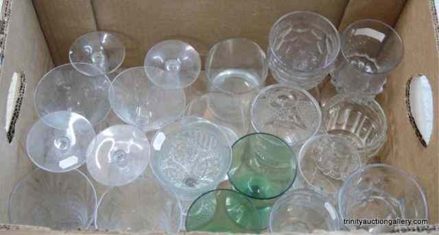 Appraisal: Box of Misc Kitchen Glassware Stems TumblersThis is for a