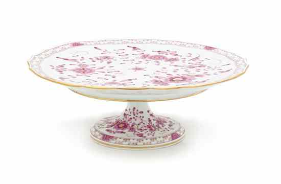 Appraisal: A Meissen Oriental Rose Cake Stand raised on a footed