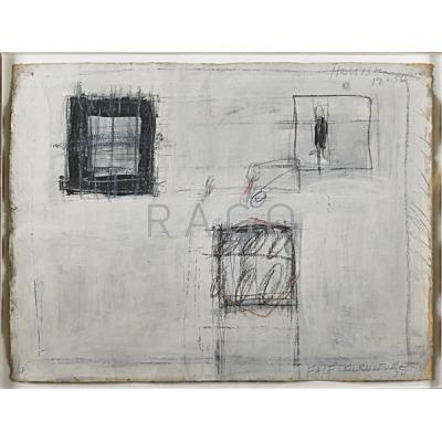 Appraisal: JAMES HARRISON American - Gouache crayon and charcoal on paper