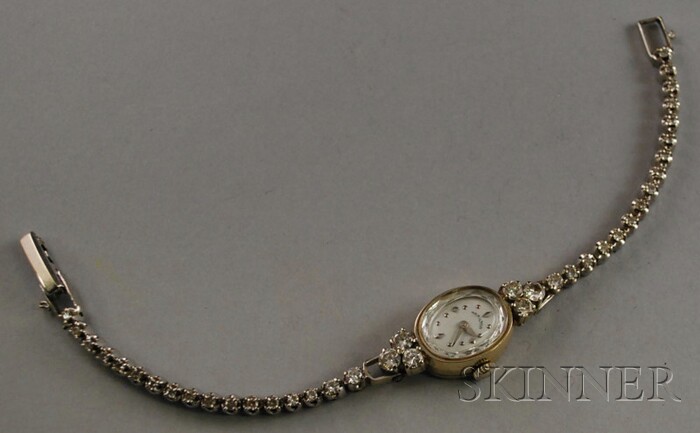 Appraisal: Lady's kt White Gold and Diamond Hamilton Wristwatch -jewel movement