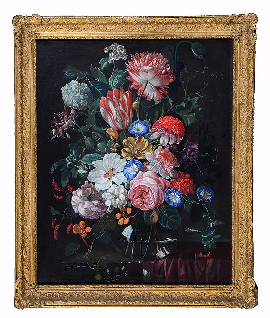 Appraisal: FREDERICK VAN BLOEMART b Still life of mixed flowers in