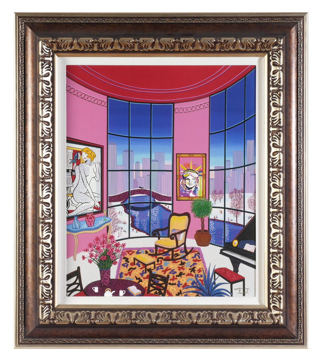 Appraisal: LEDAN Fanch French - ''Interior with Lichtenstein'' Giclee on Canvas