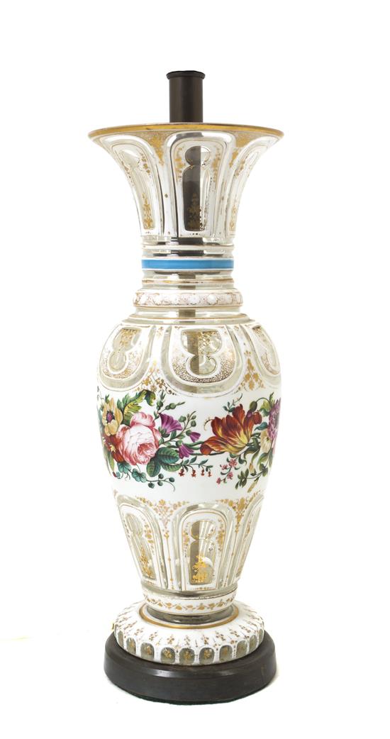 Appraisal: Sale Lot A Bohemian Cased Glass Vase of baluster form