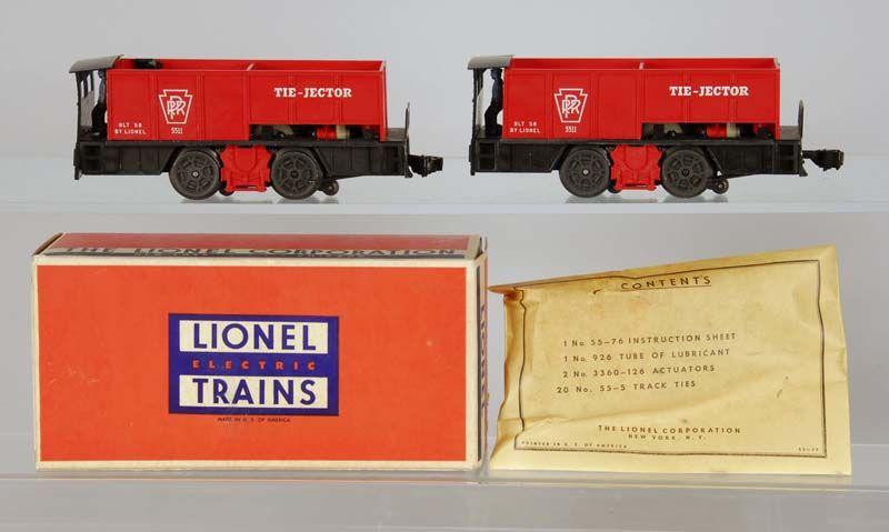 Appraisal: Lot of Lionel O- Tie-Jector Cars with Description Unboxed one