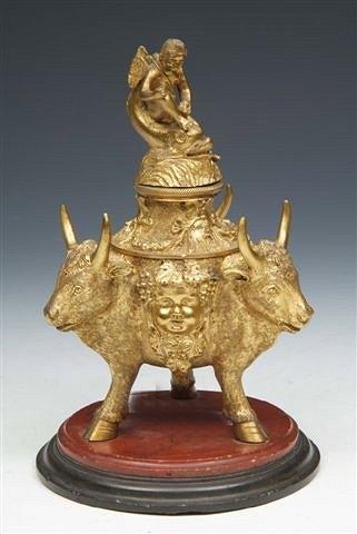 Appraisal: A TH CENTURY ORMOLU URN AND COVER with dolphin and