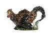 Appraisal: A GEORGE JONES MAJOLICA COCK TEAPOT AND COVER the tail