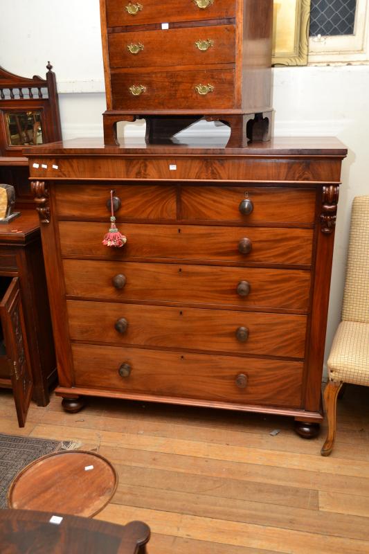 Appraisal: A FINE VICTORIAN MAHOGANY SIX DRAWER CHEST