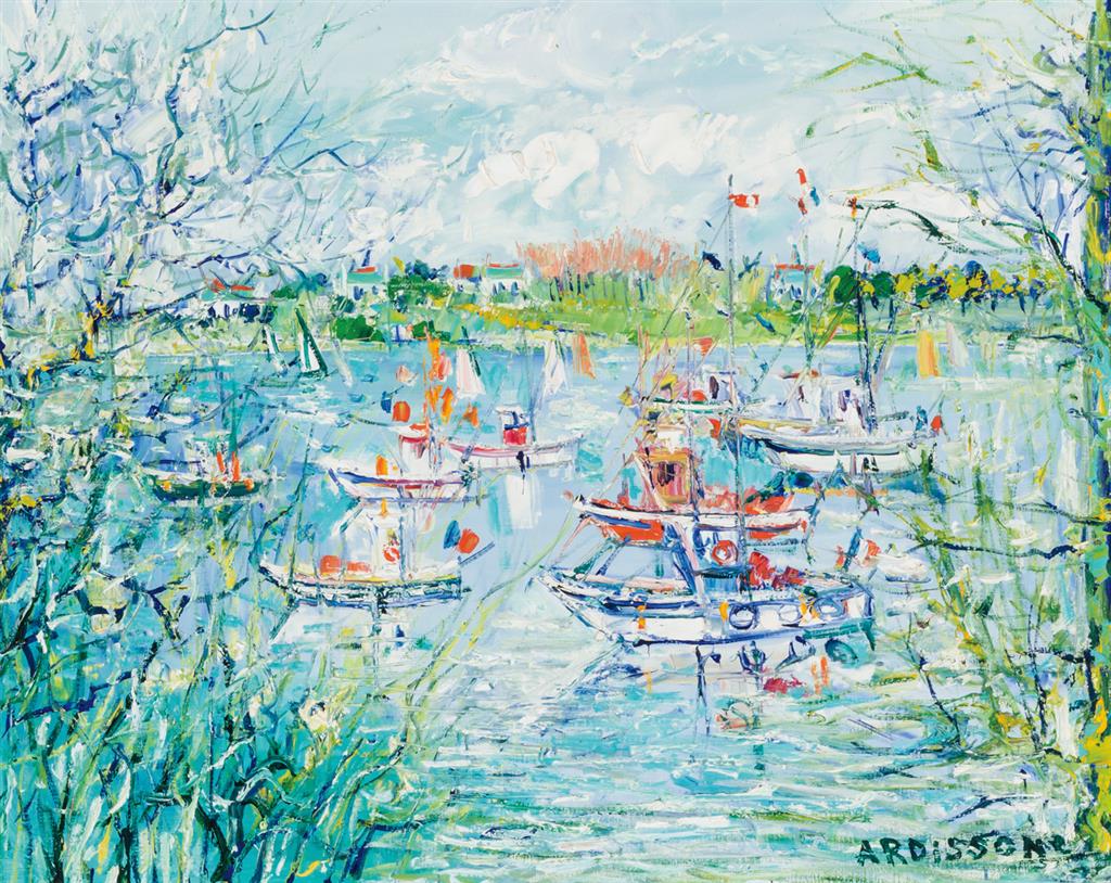 Appraisal: YOLANDA ARDISSONE French b Le Peche en Bretagne oil on