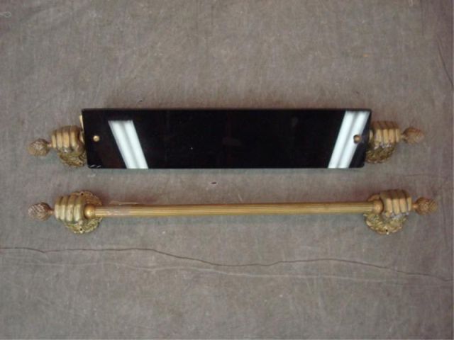 Appraisal: Brass towel holder along with soap holder They have hand