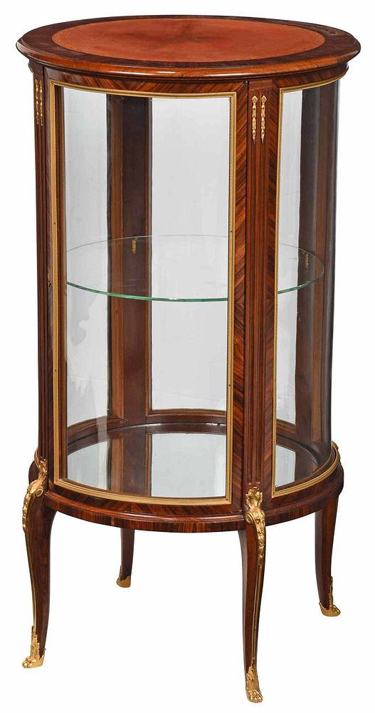 Appraisal: Fine Louis XV Style Bronze Mounted Rosewood Vitrine French late