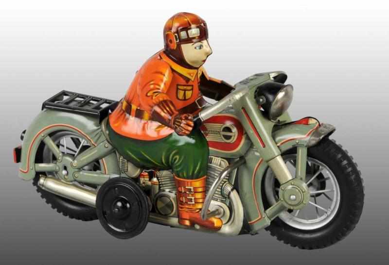 Appraisal: Tin Harley Davidson Motorcycle Friction Toy Description Japanese Working Made