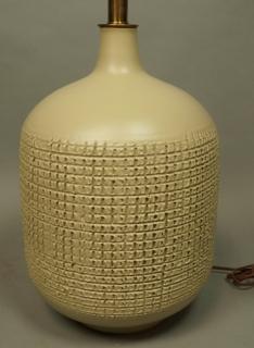 Appraisal: Lee Rosen Design Technics Table Lamp Lg Bulbous Textured Pottery