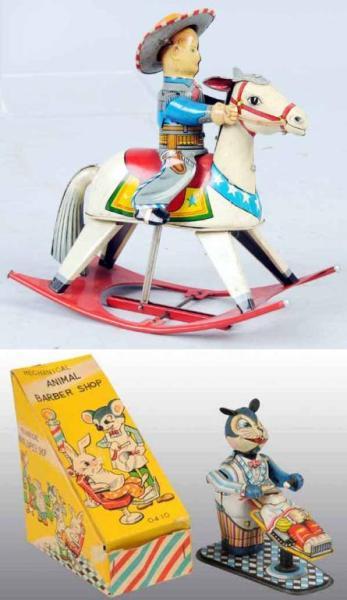 Appraisal: Lot of Japanese Tin Wind-Up Toys Description Both toys are