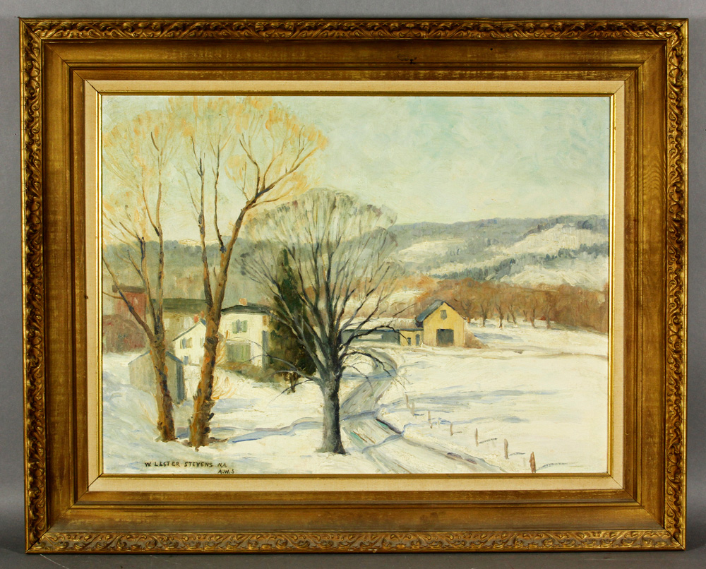 Appraisal: - Stevens Winter Landscape with Mountains O B W Lester