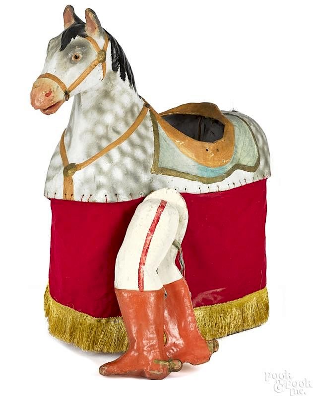 Appraisal: French painted composition horse parade costume French painted composition riding