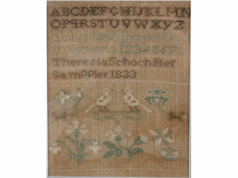 Appraisal: American Sampler Possibly PA th c signed Theresia Schoch worked