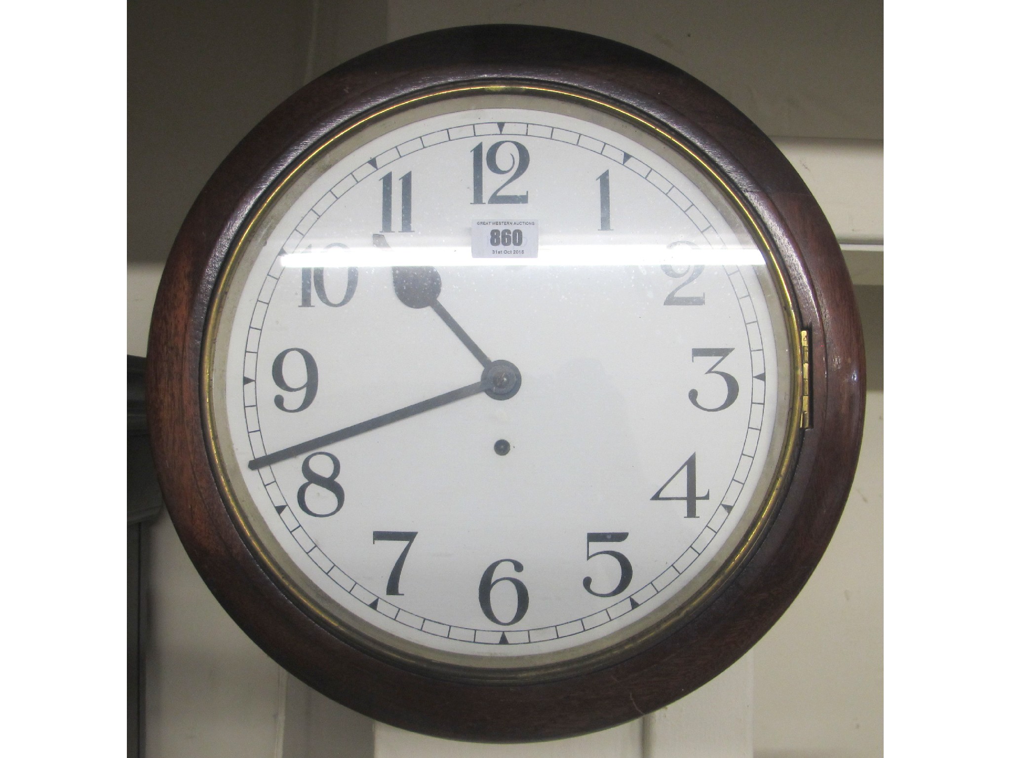 Appraisal: Mahogany circular wall clock