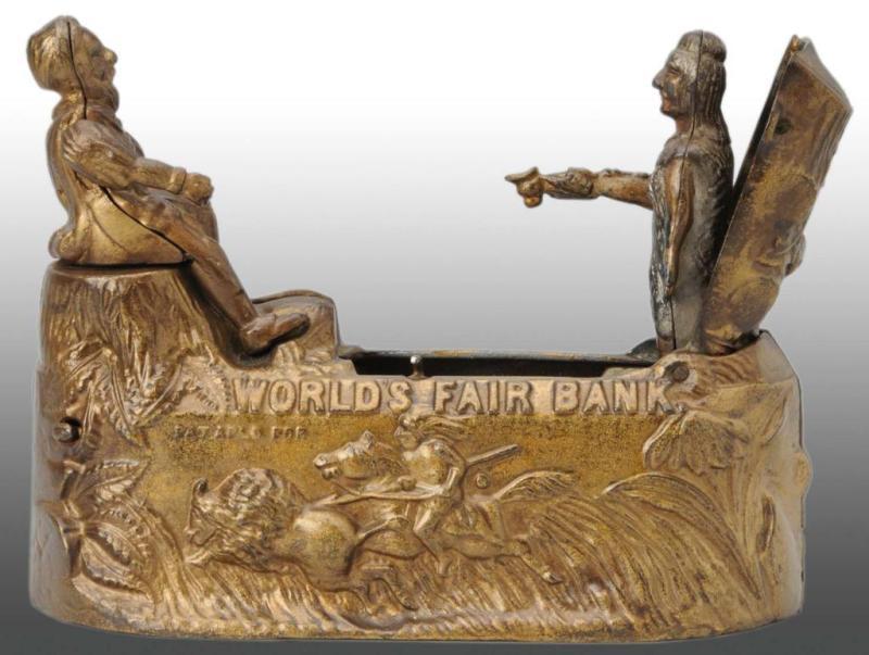 Appraisal: Cast Iron World's Fair Mechanical Bank Description Manufactured by J