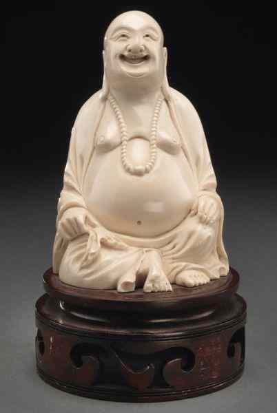 Appraisal: Chinese carved ivory Buddha International buyers should note that several